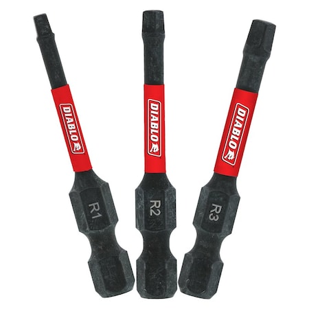 Diablo Diablo Square 2 in. L Drive Bit Set Black Oxide 3 pc DSQV2-S3